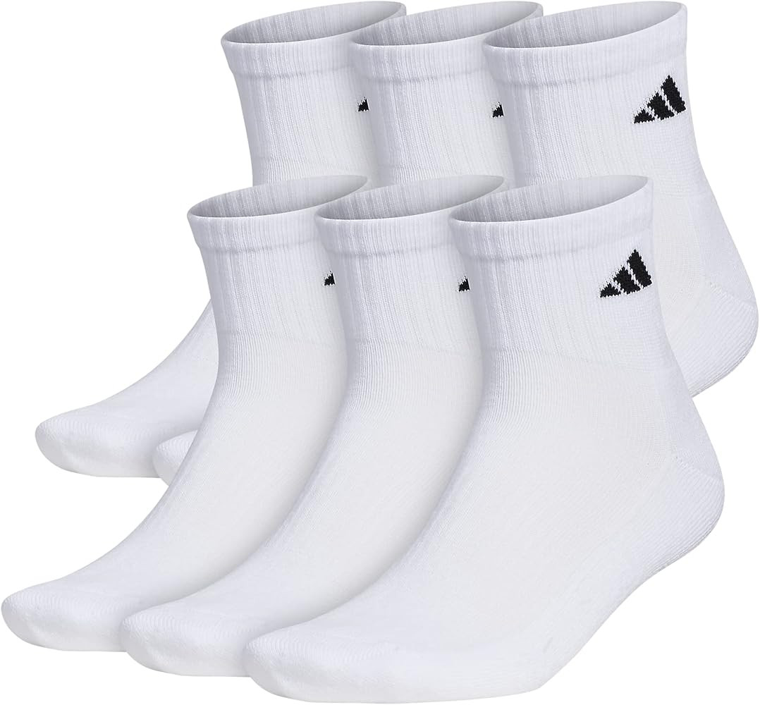 adidas Men's Athletic Cushioned Quarter Socks (with Arch Compression for a Secure Fit (6-pair) | Amazon (US)