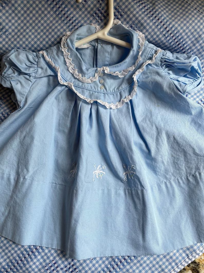 Vintage Blue Tiny Tots Original Baby Newborn or Doll Clothing Dress | Etsy (US)