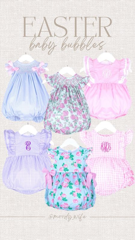 Easter Baby Bubbles from Classic Whimsy 🩷 the perfect baby girl spring bubble and easter outfit ideas! #babygirldress #babygirleaster #smockedbaby #easteroutfitideas 

#LTKkids #LTKfindsunder50 #LTKbaby