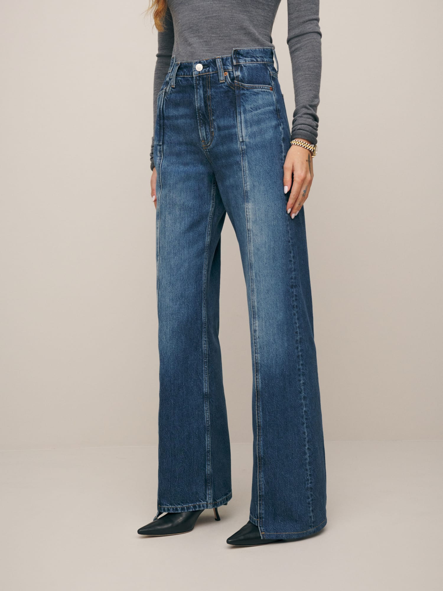 Cary High Rise Slouchy Wide Leg Jeans | Reformation (Global)