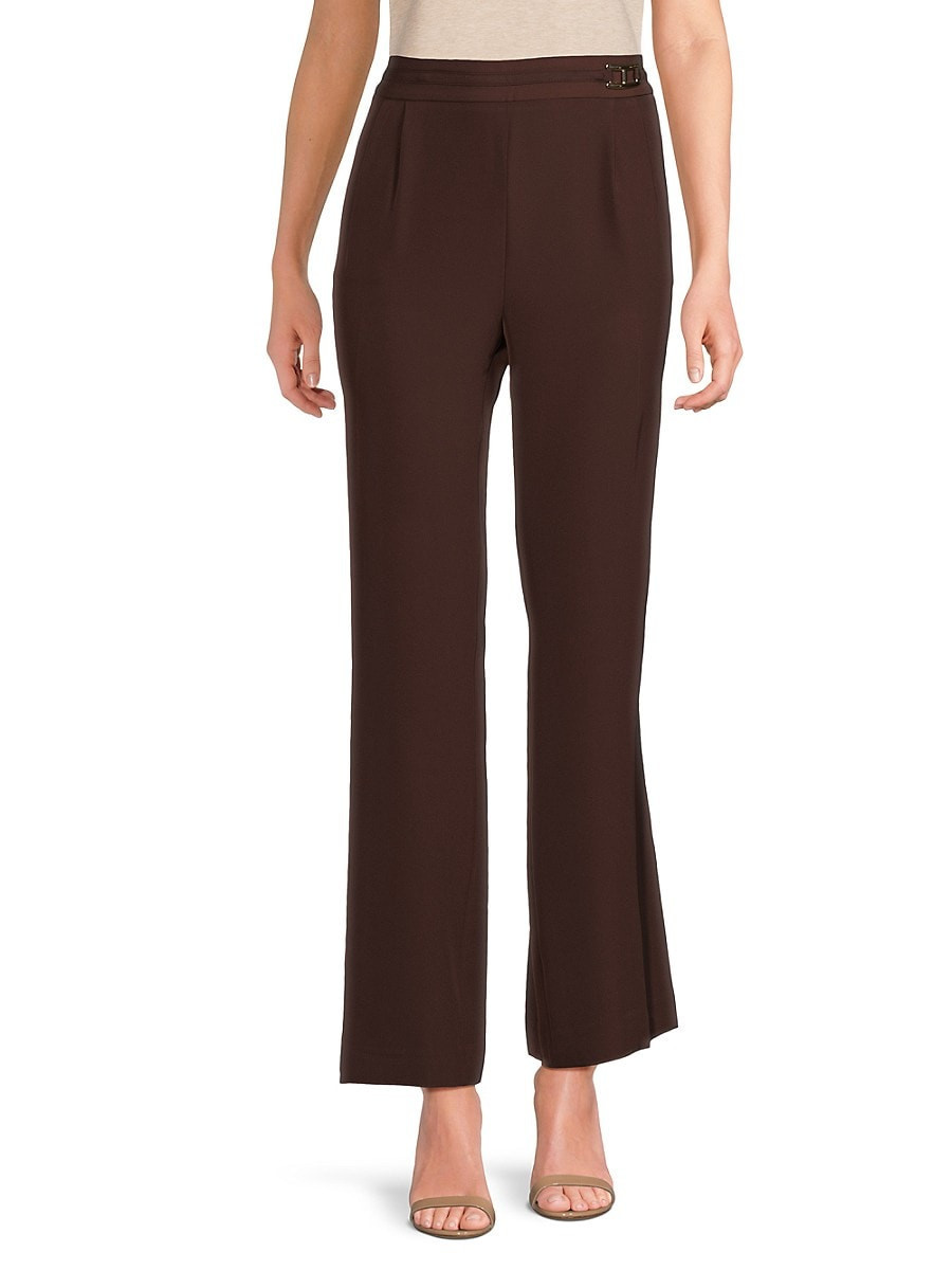 Halston Women's Hardware-Detail Pants - Espresso - Size XL | Saks Fifth Avenue OFF 5TH