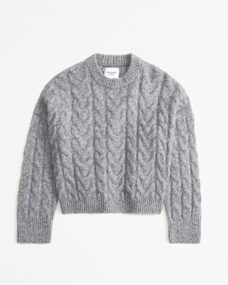 Cable Wedge Crew Sweater | Abercrombie & Fitch (US)