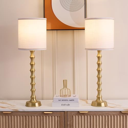 30.5" Gold Table Lamps for Living Room Set of 2, Gold Buffet Lamps Set of 2 for Sideboard, Modern... | Amazon (US)
