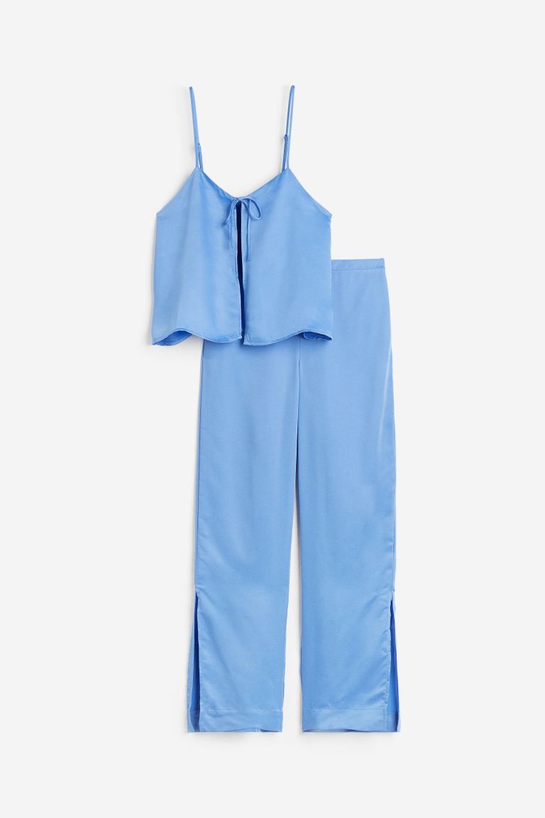 Satin Pajamas - Blue - Ladies | H&M US | H&M (US + CA)