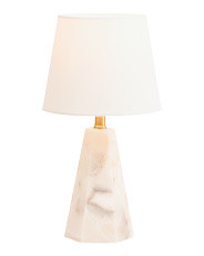 17in Alabaster Linen Shade Rechargeable Cordless Alabaster Table Lamp | TJ Maxx