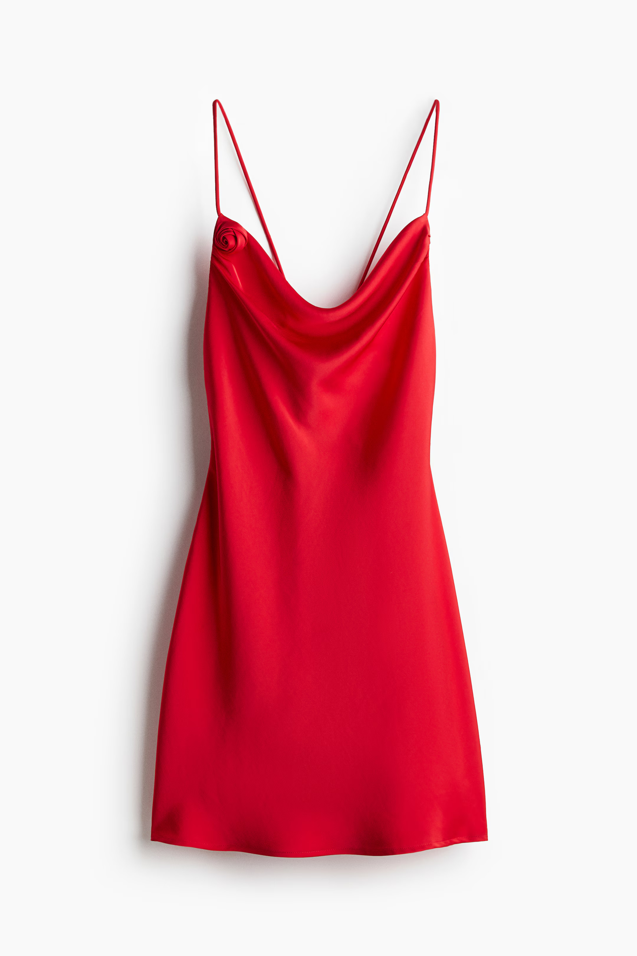 Tie-detail satin slip dress - Bright red - Ladies | H&M GB | H&M (UK, MY, IN, SG, PH, TW, HK)