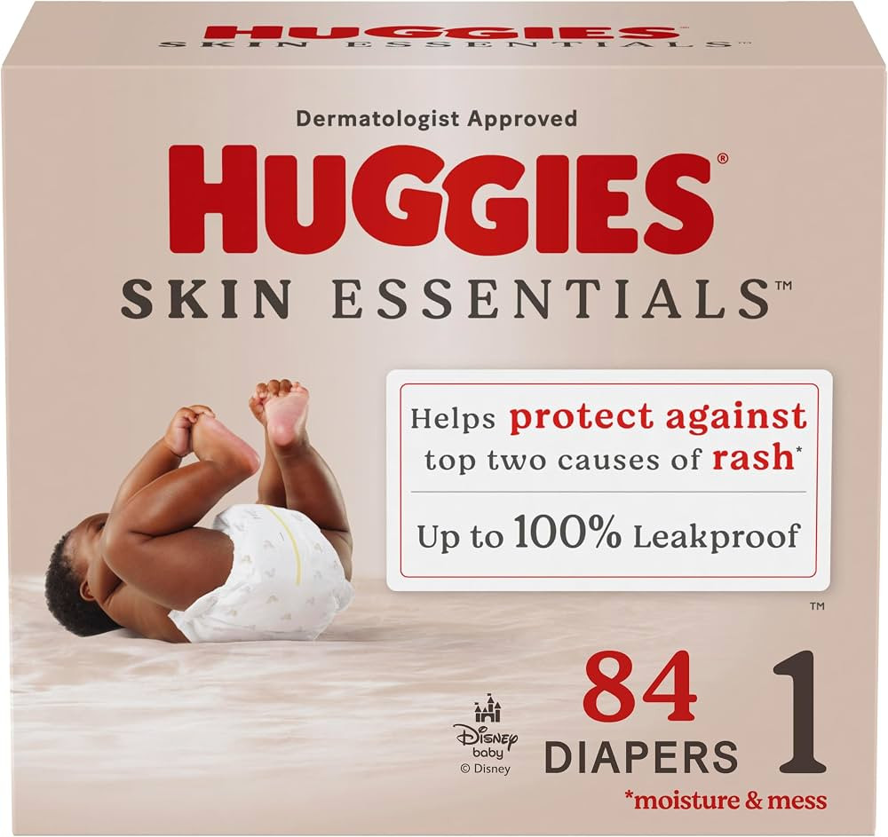Huggies Pañales talla 1, pañales Skin Essentials para bebé, talla 1 (8-14 libras), 84 unidades... | Amazon (US)