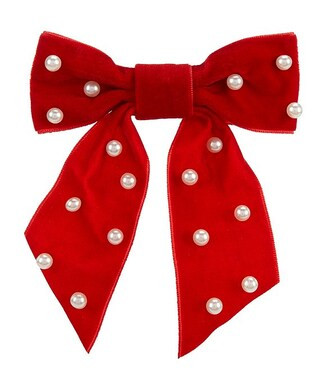 Edgehill Collection x Darby Fallon Clark Girls Mckinley Velvet Pearl Hair Bow | Dillard's | Dillard's