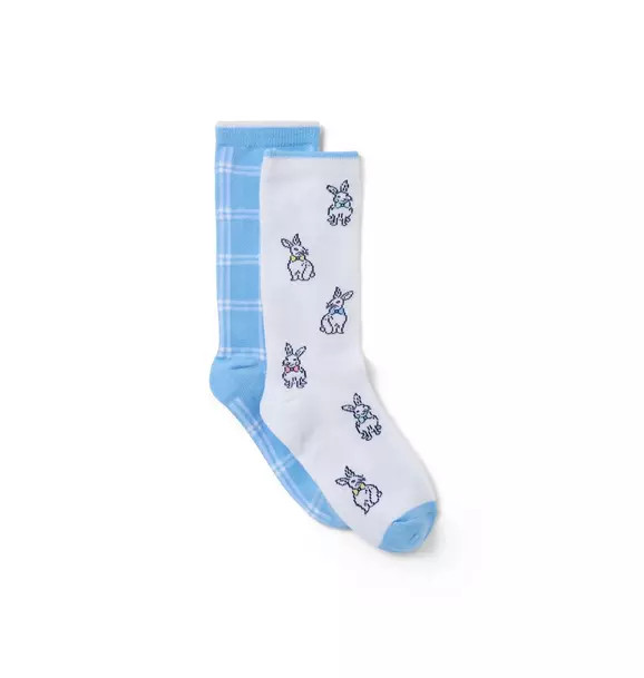 Bunny And Checked Sock 2-Pack | Janie and Jack