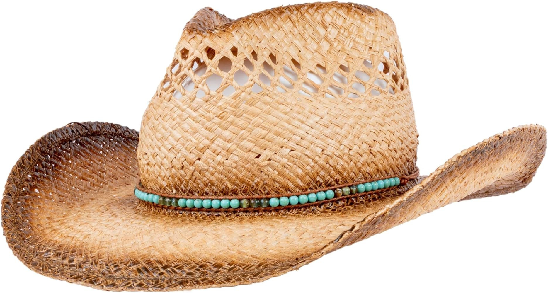 Straw Cowboy Hats Cowgirl Hat Western Cowboy Hat Rancher Hat for Men Women, Exquisite Decoration ... | Amazon (US)