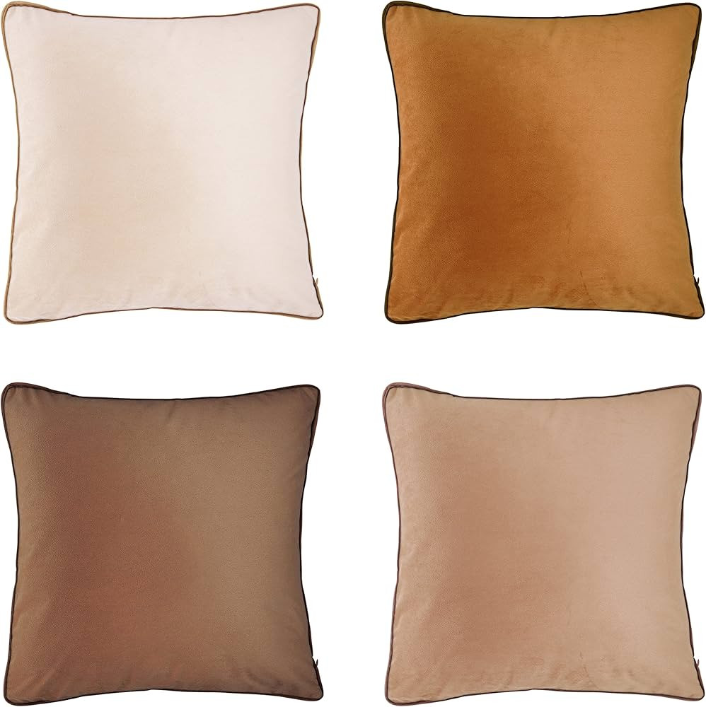 X.drmdesa Throw Pillow Covers Set of 4 Soft Velvet Modern Double-Sided Designs,Decorative Throw C... | Amazon (US)