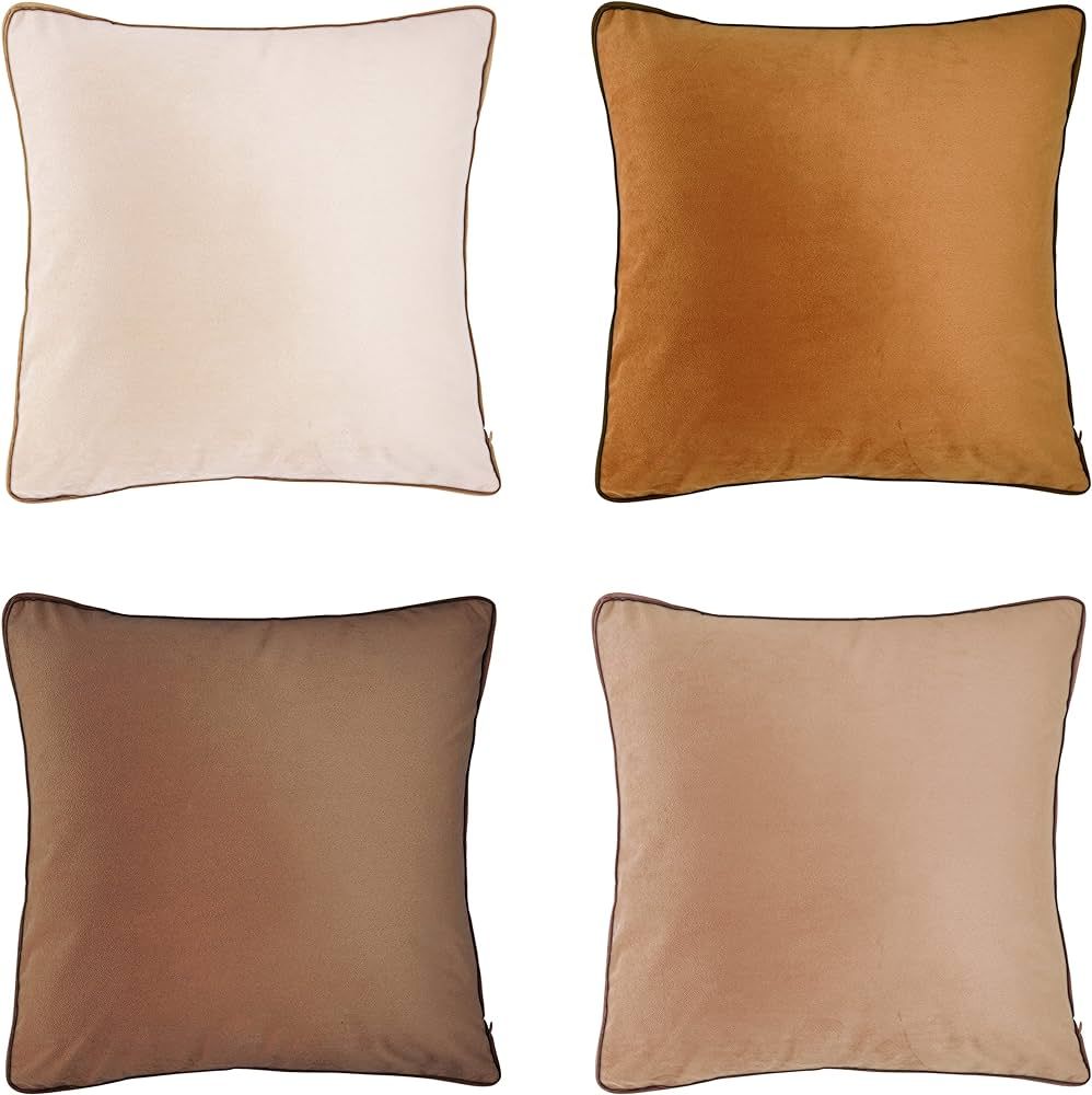 X.drmdesa Throw Pillow Covers Set of 4 Soft Velvet Modern Double-Sided Designs,Decorative Throw C... | Amazon (US)
