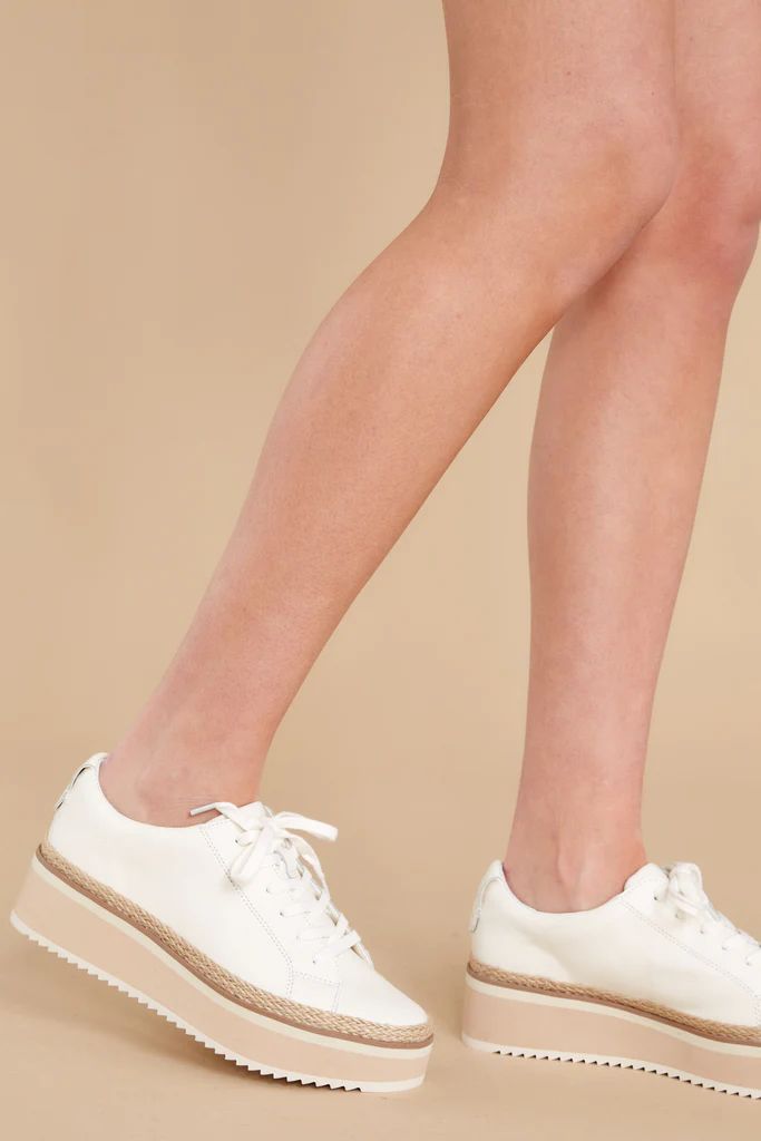 Tinley White Leather Platform Sneakers | Red Dress 