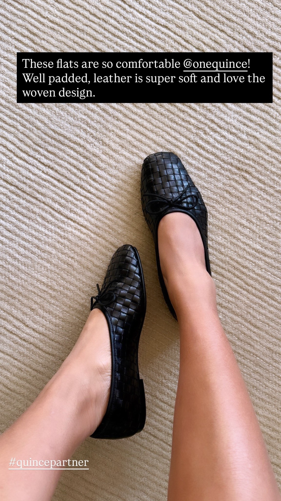 These flats are so comfortable @onequince! Well padded, leather is super soft and love the woven design. 

#quincepartner

#LTKOver40 #LTKootd #LTKHoliday