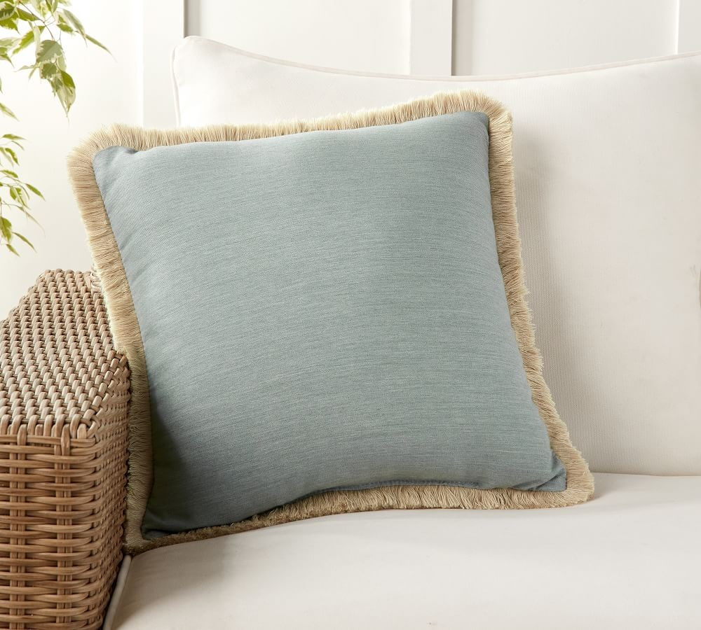 Sunbrella® Solid Fringe Indoor/Outdoor Pillows | Pottery Barn (US)