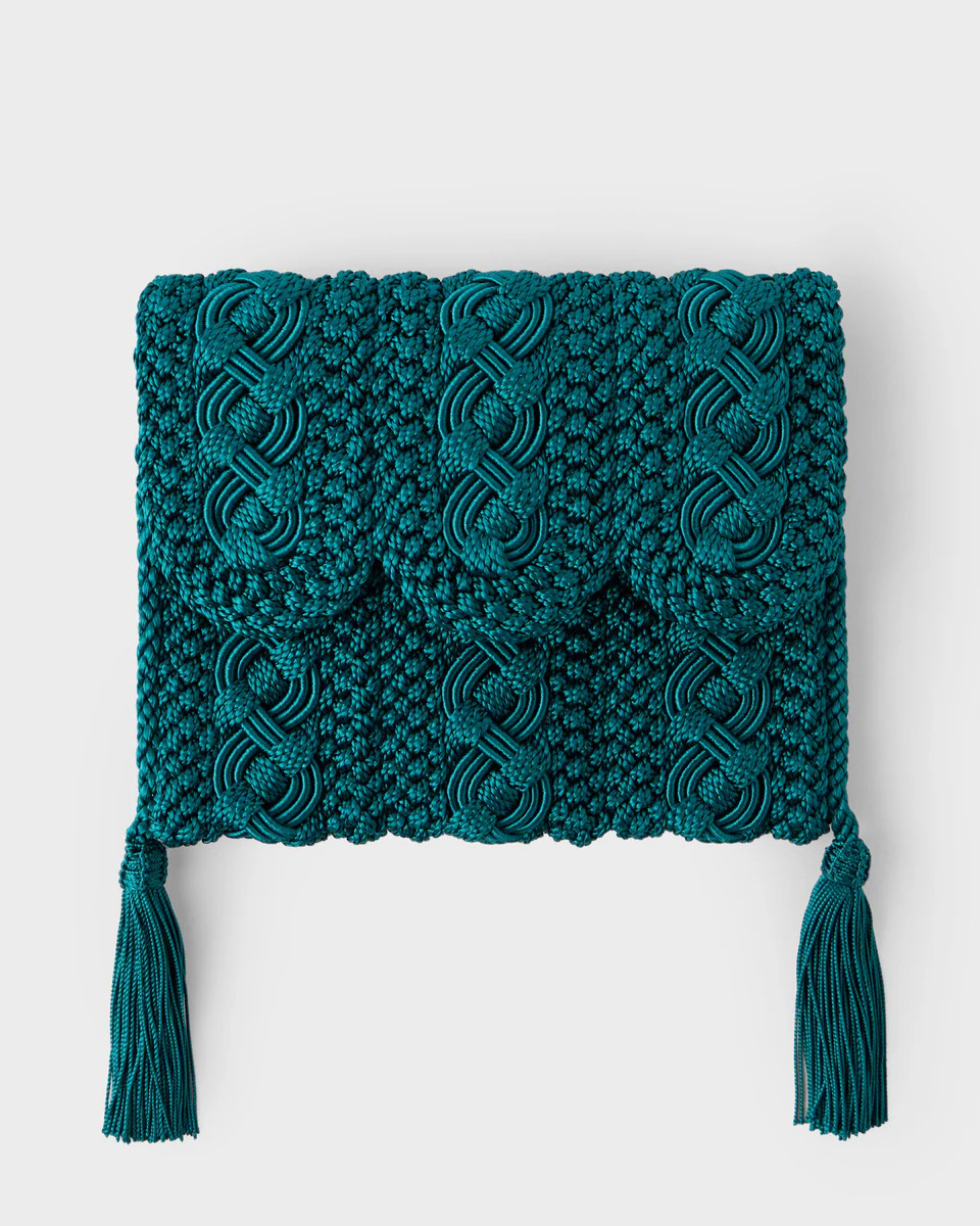 Majorelle Sabra Silk Braided Purse Petrol | Cabana Magazine
