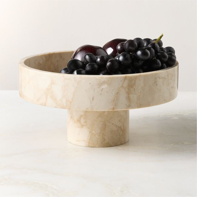 Orcino Ivory Marble Fruit Bowl | CB2