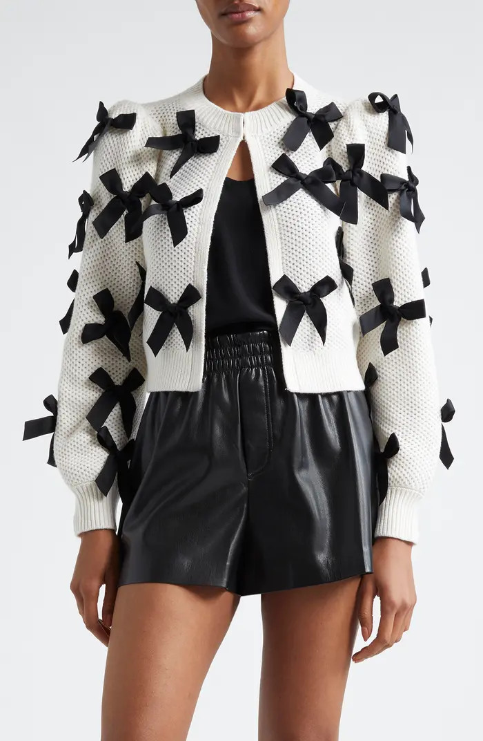Alice + Olivia Kitty Bow Wool Blend Cardigan | Nordstrom | Nordstrom