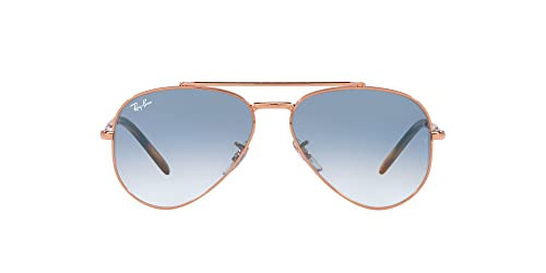 Ray-Ban RB3625 New Aviator Sunglasses, Rose Gold/Clear Gradient Blue, 58 mm | Amazon (US)