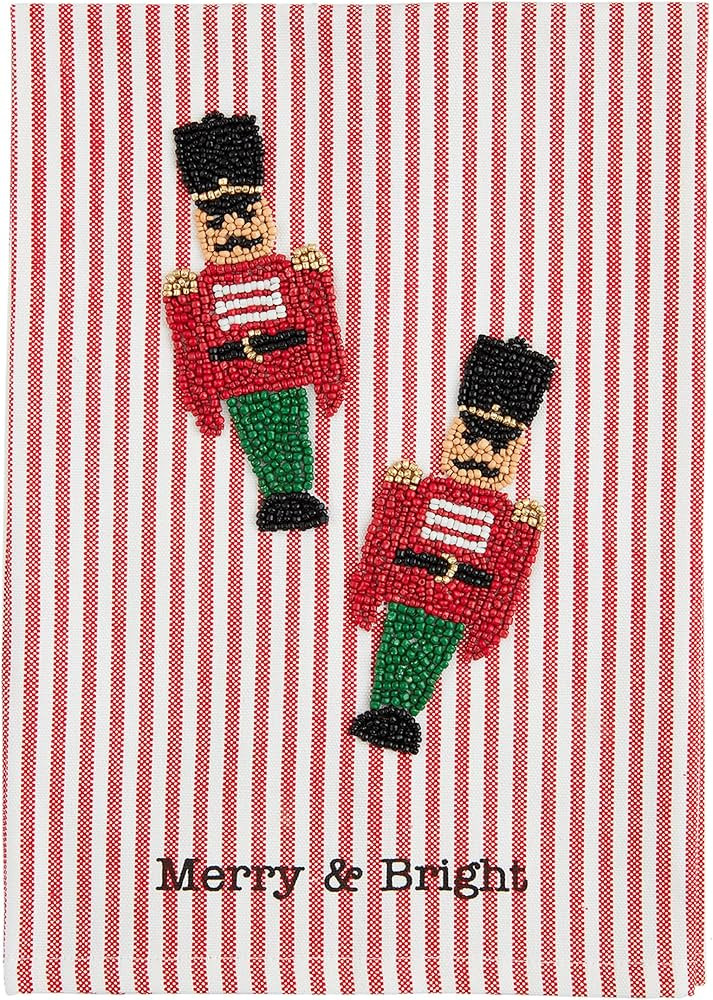 Mud Pie Christmas Bead Towel, Nutcracker, 21" x 14" | Amazon (US)