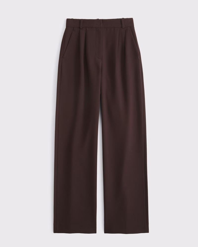 Women's Curve Love A&F Sloane Tailored Wide Leg Pant | Women's Bottoms | Abercrombie.com | Abercrombie & Fitch (US)