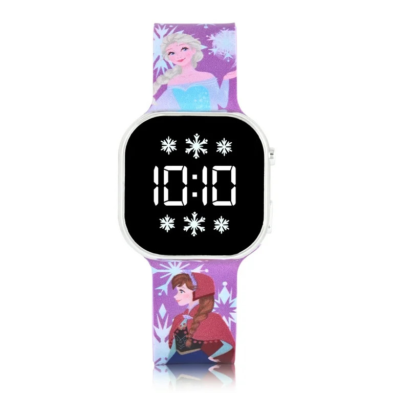 FrozenGirl's Children's LED Watch with Square Case and Printed Silicone Strap (FZN4931WM) | Walmart (US)
