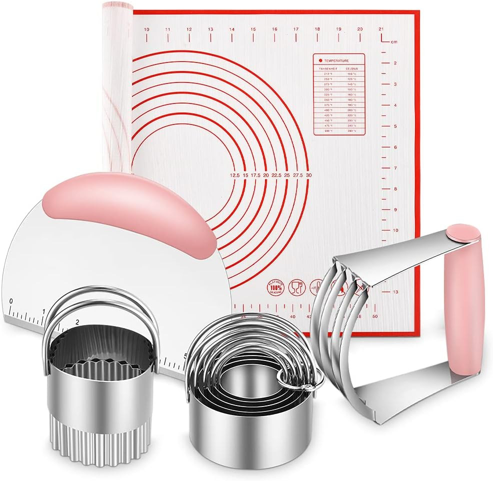 Pastry Cutter, Biscuit Cutter, Dough Scraper, Silicone Baking Mats, Stainless Steel Pastry Blende... | Amazon (US)