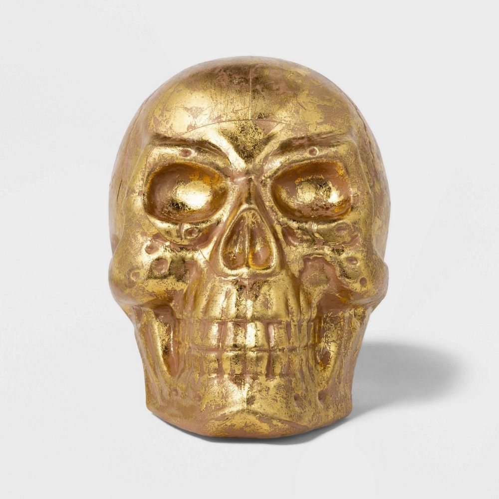 Halloween Skull Gold Foil Mold Halloween Decorative Sculpture - Hyde & EEK! Boutique | Target