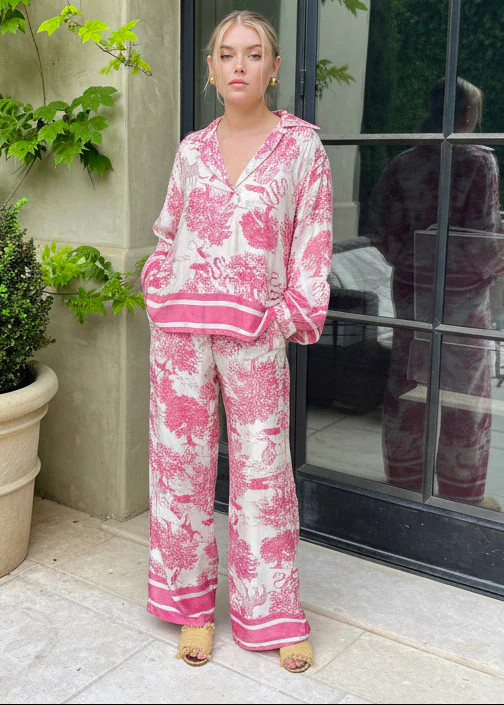 Duvay Jungle Print Pants - Pink | Benaar La