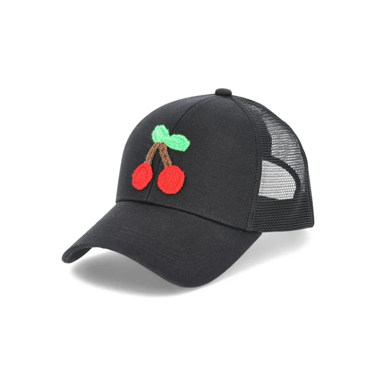 No Boundaries Black Cherries Trucker Hat, Women's | Walmart (US)