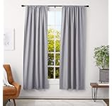 AmazonBasics 1-Inch Wall Curtain Rod with Cap Finials - 72 to 144 Inch, Black | Amazon (US)