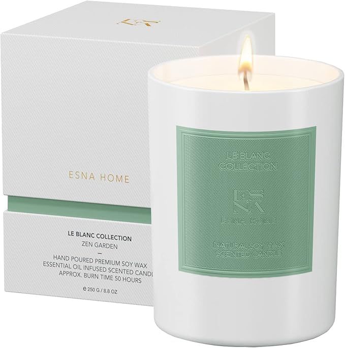 ESNA HOME Leblanc Zen Garden Premium Aromatherapy Scented Candles | All Natural Essential Oils So... | Amazon (US)