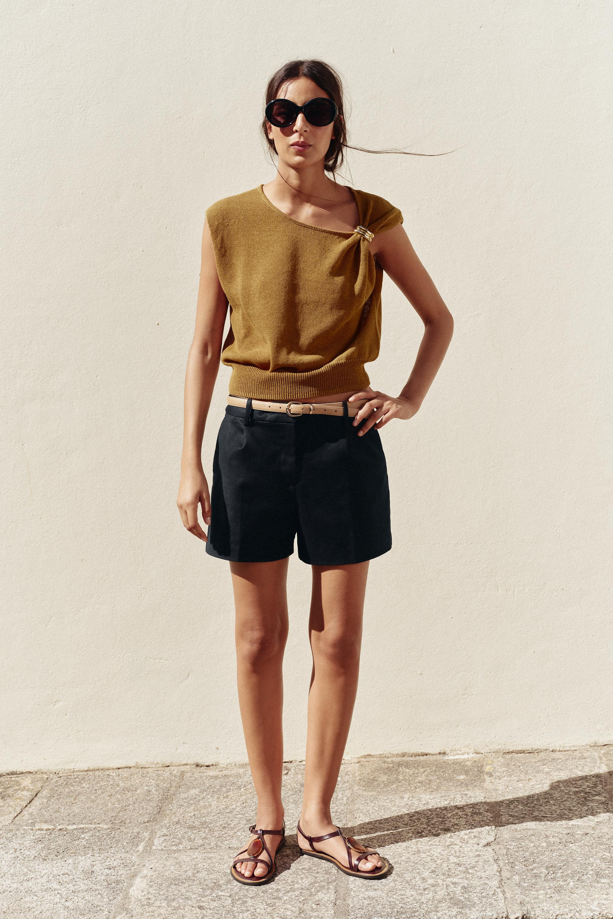 BELTED SHORTS WITH DARTS | Zara US