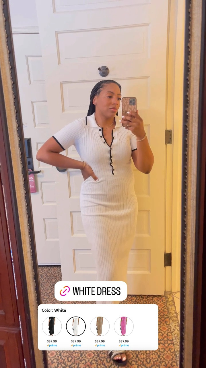Loving this white full length dress with the button detail neckline. It comes in a few different colors. It’s perfect for the office or an event. 

#LTKWorkwear #LTKFindsUnder50 #LTKVideo