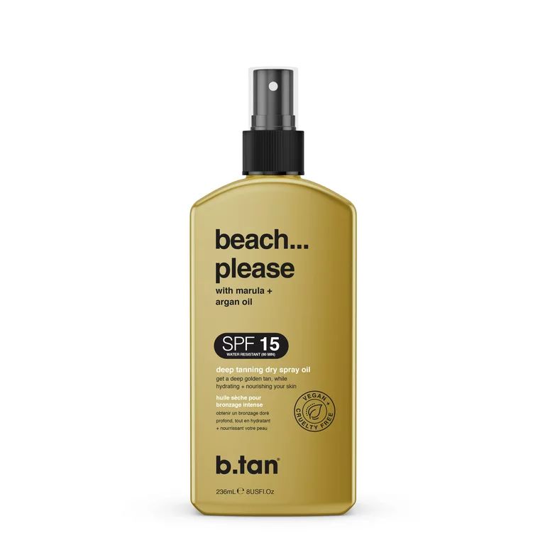 b.tan beach please spf 7 dry spray tanning oil with marula + argan oil | Walmart (US)