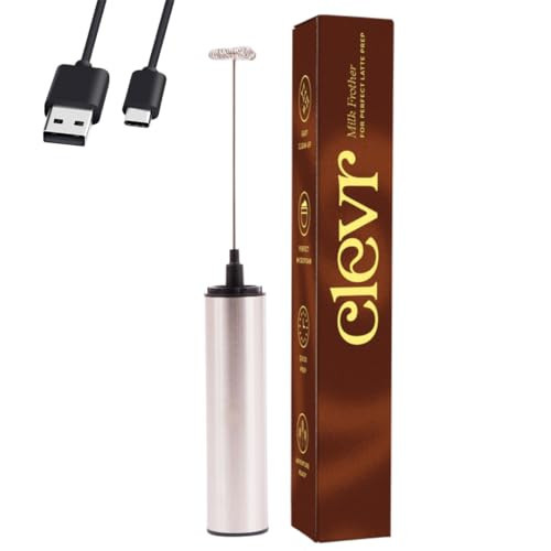 Clevr Blends Milk Frother, Hand Stirrer for Coffee, Matcha, Hot Chocolate, Protein Shake, Latte, Tea, Stainless Steel Rechargeable Handheld Whisk, Fast and Easy Frothing Wand, No Battery Needed | Amazon (US)