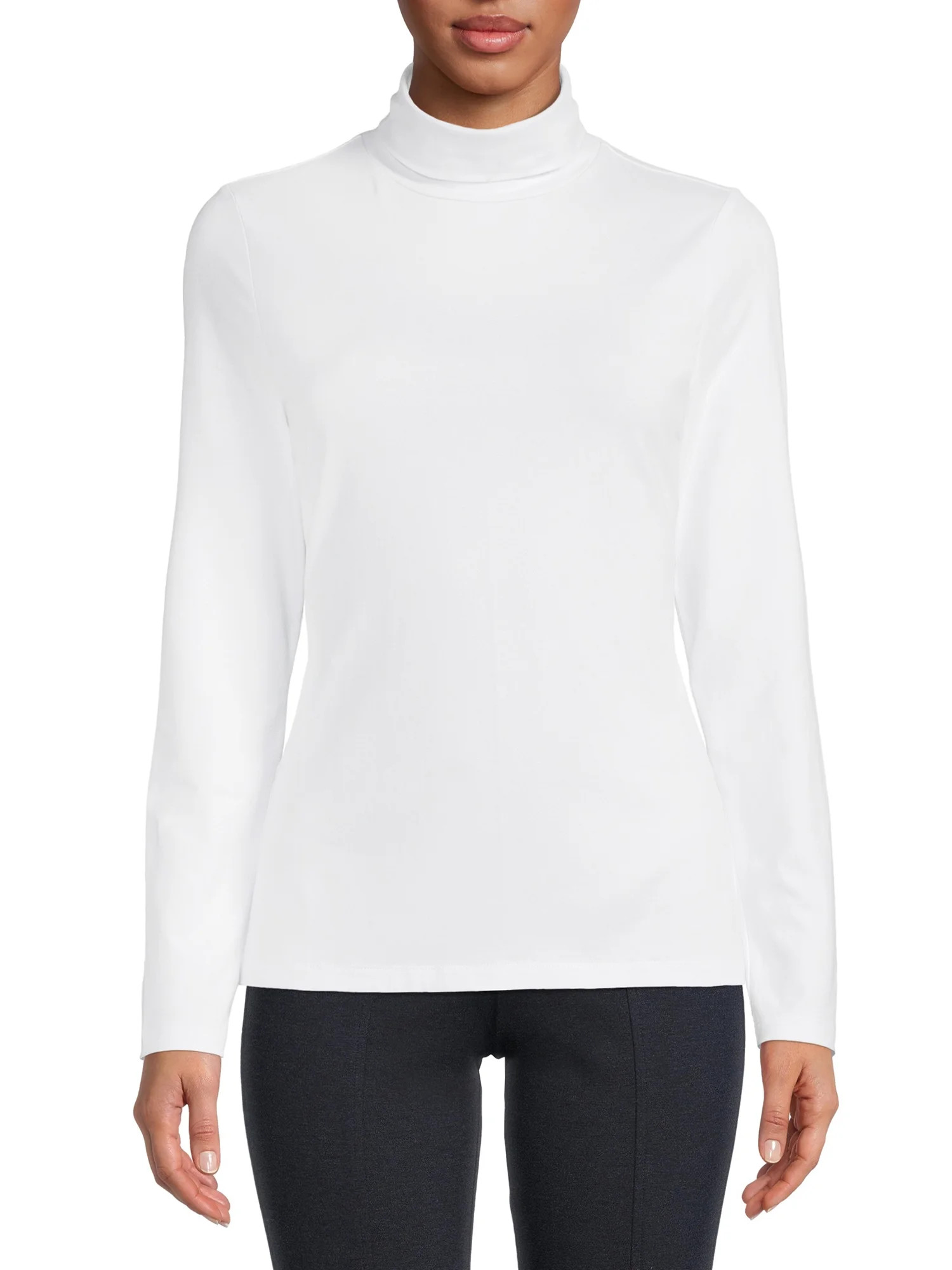 Time And Tru Women's Knit Turtleneck Top - Walmart.com | Walmart (US)