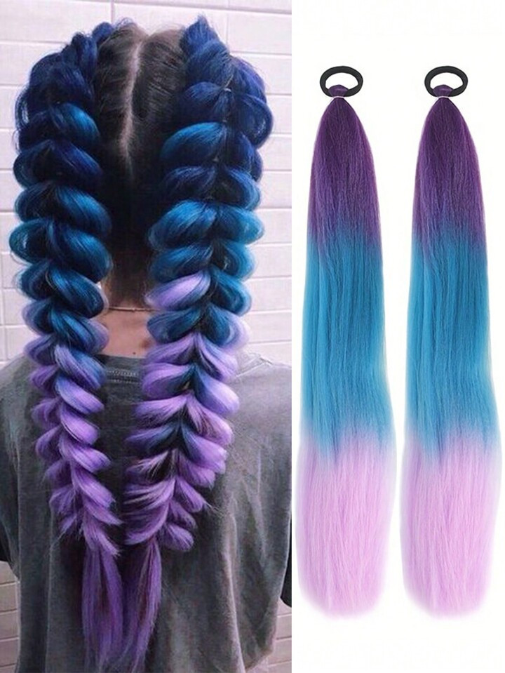 1 Pcs 26 Inch DIY Ponytail Extensions For Braiding Hair Extensions Heat Resistant Colorful Synthe... | SHEIN