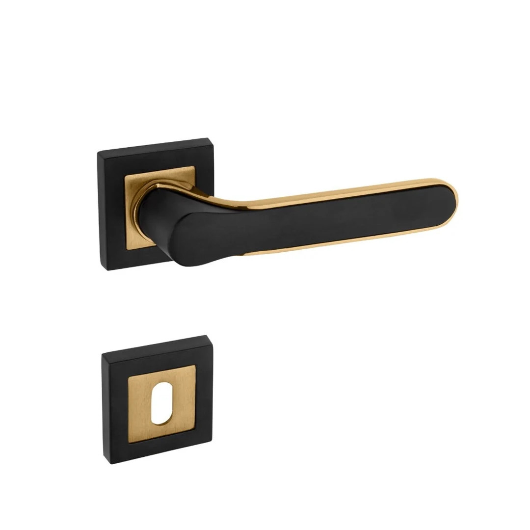 A Pair of Black&Gold Modern Styling Door Lever Set in Zinc Alloys, Luxury Door Knob, Futuristic D... | Etsy (US)