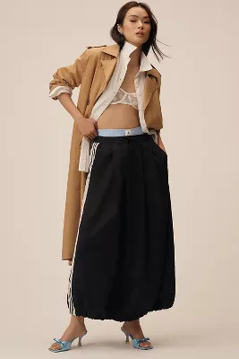 Maeve Lace-Stripe Bubble Maxi Skirt | Anthropologie (US)