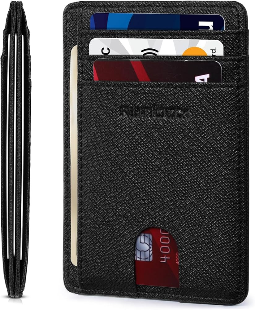 RUNBOX Slim Minimalist Front Pocket RFID Blocking Leather Wallets for Men and Women Card Holder W... | Amazon (US)