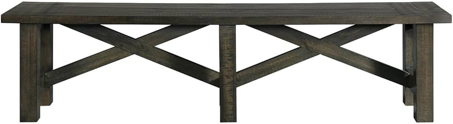 72" Dining Bench, Distressed Gray Wood | Amazon (US)