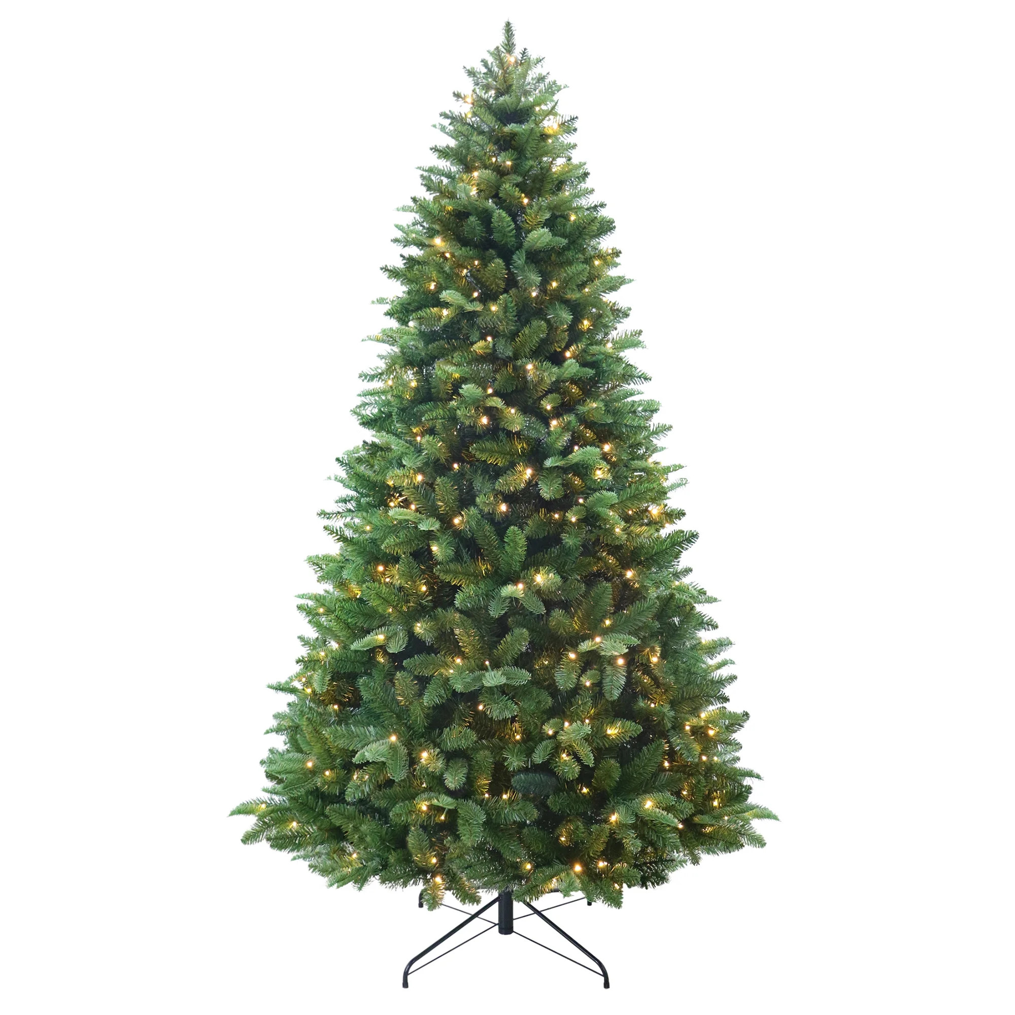 7.5 ft Pre-Lit Amherst Spruce Green Artificial Christmas Tree, 400 Color-Changing LED, by Holiday... | Walmart (US)