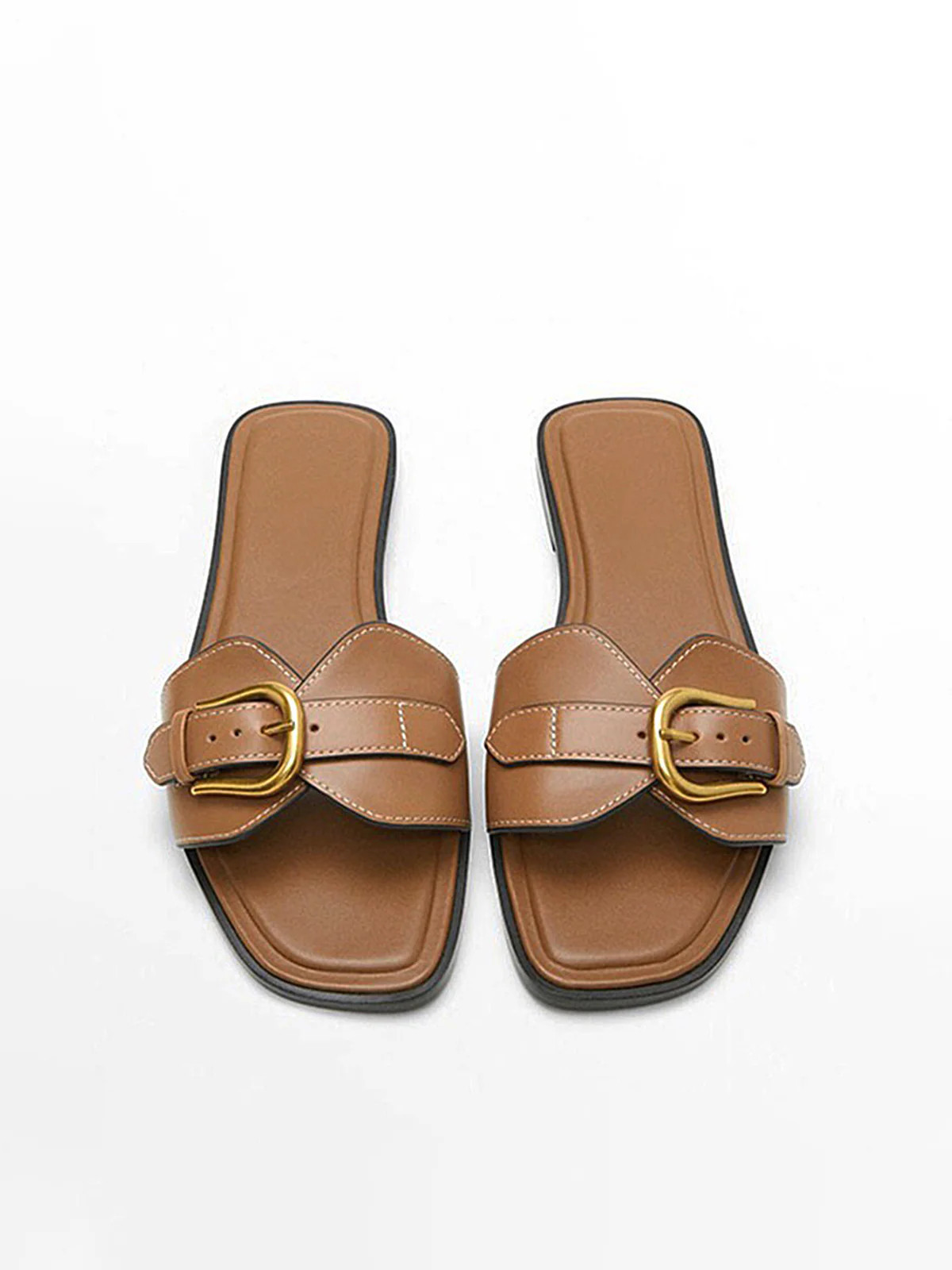 Buckled Strap Slide Sandals | Commense
