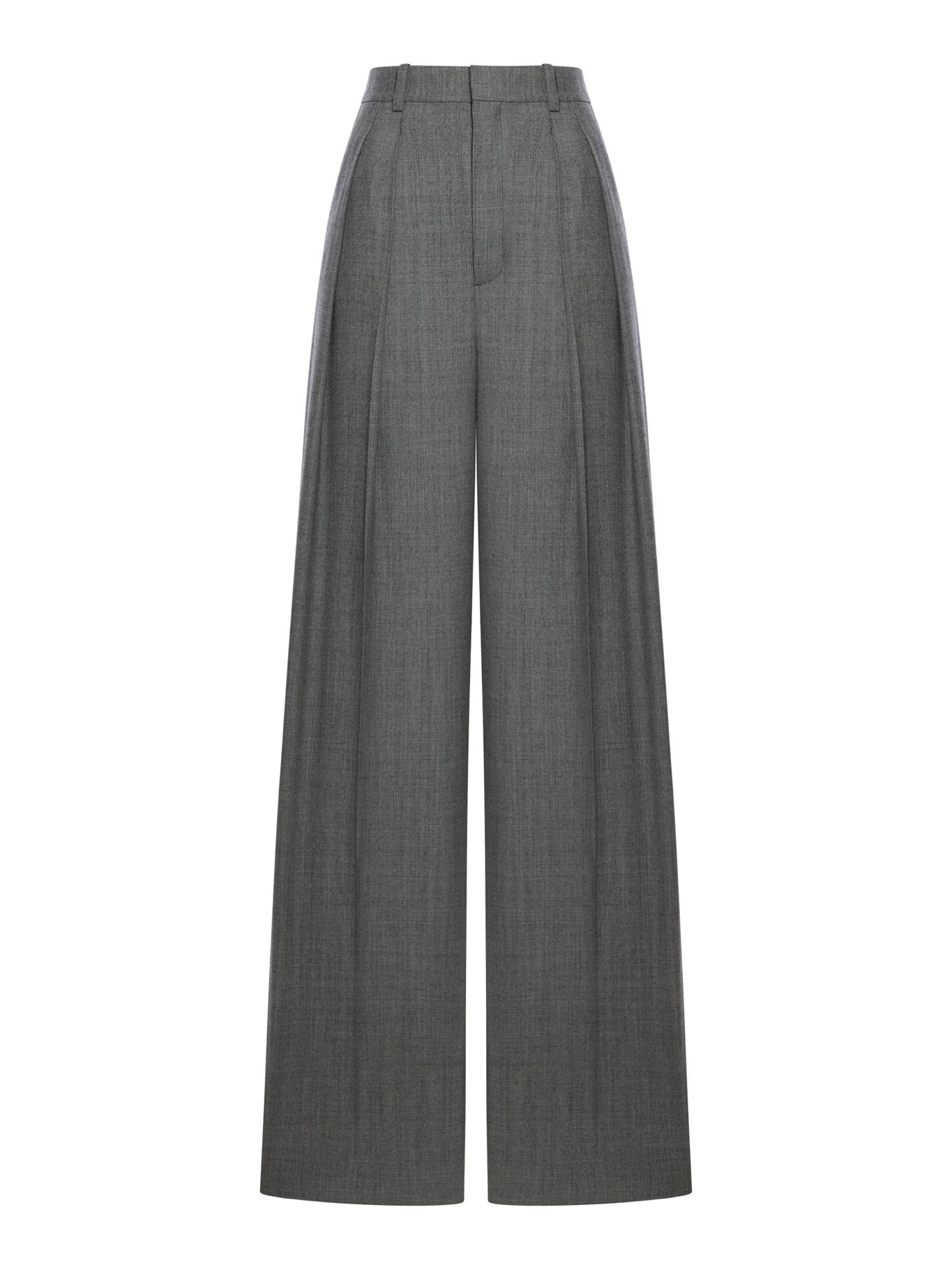 WIDE LEG WOOL TWILL TROUSERS - Saint Laurent - Woman | Suitnegozi INT