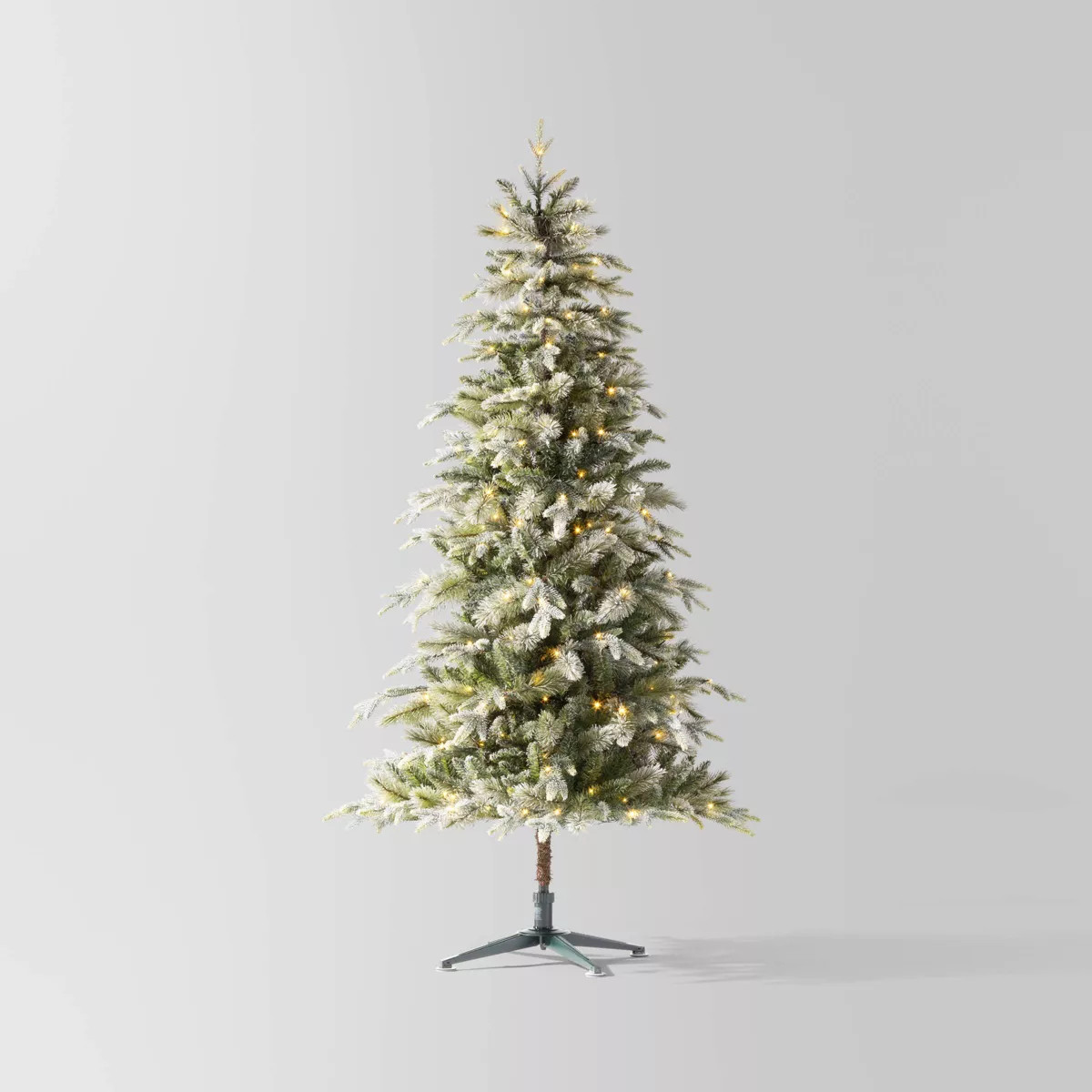 6.5' Pre-lit Flocked and Glittered Indexed Balsam Fir Artificial Christmas Tree Warm White LED Li... | Target