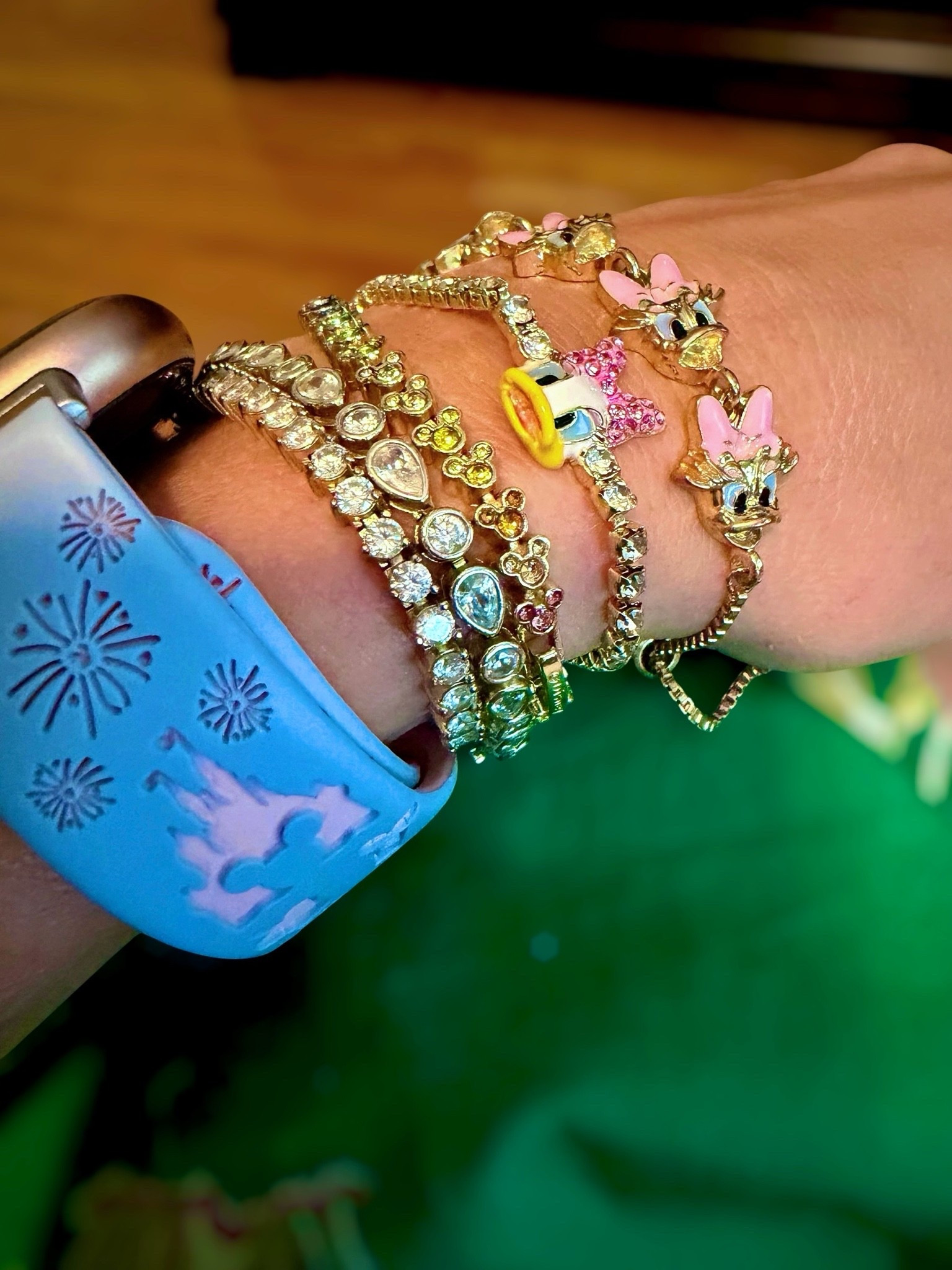 ✨ Disney-Inspired Bracelet Stack

Adding a little Disney magic to my everyday bracelet stack! 💖✨ I mixed sparkling tennis bracelets with my favorite Daisy Duck and Mickey-inspired pieces for a fun, feminine look that’s perfect for the parks, a Disney cruise, or simply bringing a little extra joy to everyday outfits. Paired with my favorite engraved Fitbit Watch band, this stack is equal parts playful and polished. 💕🏰

Whether you’re planning your next Disney vacation or just love subtle character-inspired accessories, these bracelets layer beautifully together and make such a fun statement.

Disney jewelry, Disney bracelet stack, Daisy Duck bracelet, Mickey bracelet, BaubleBar Disney collection, tennis bracelet stack, gold bracelet stack, Apple Watch band, Disney accessories, everyday jewelry, magical style, Disney outfit inspiration, park outfit ideas, gift ideas for Disney lovers.

#LTKTravel #LTKActive #LTKmomlife