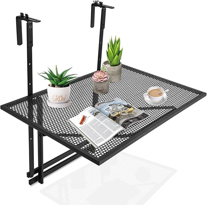Tangkula Outdoor Folding Hanging Table, 5 Height Adjustable & Foldable Space Saving Railing Servi... | Amazon (US)