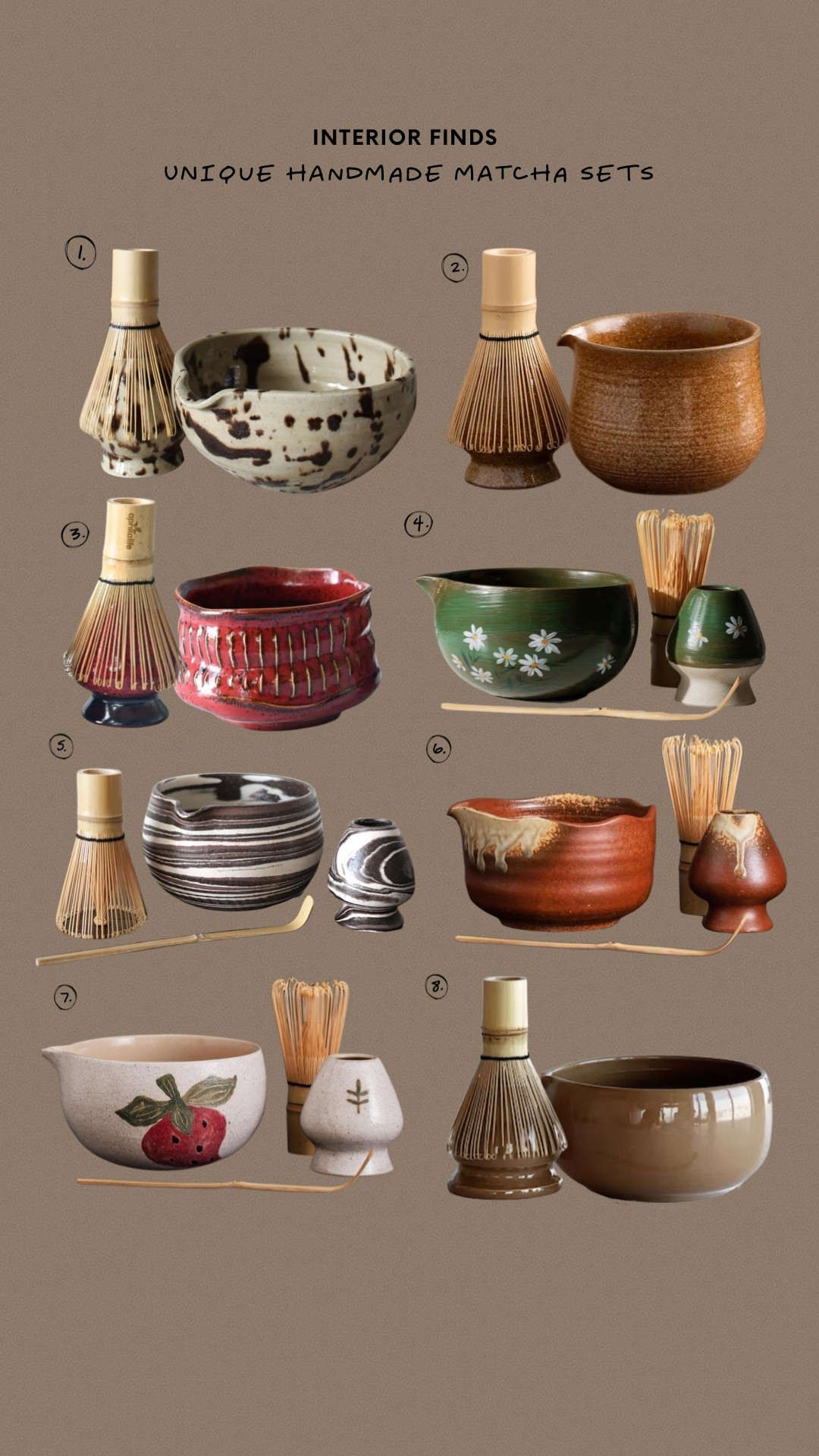 Unique handmade matcha sets 🍵 