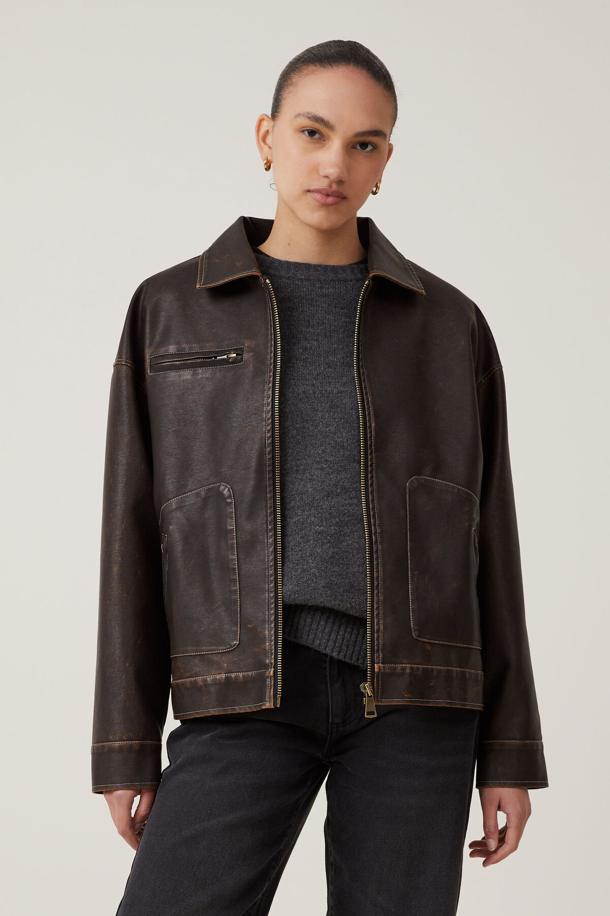 Leo Faux Leather Jacket | Cotton On (ANZ)